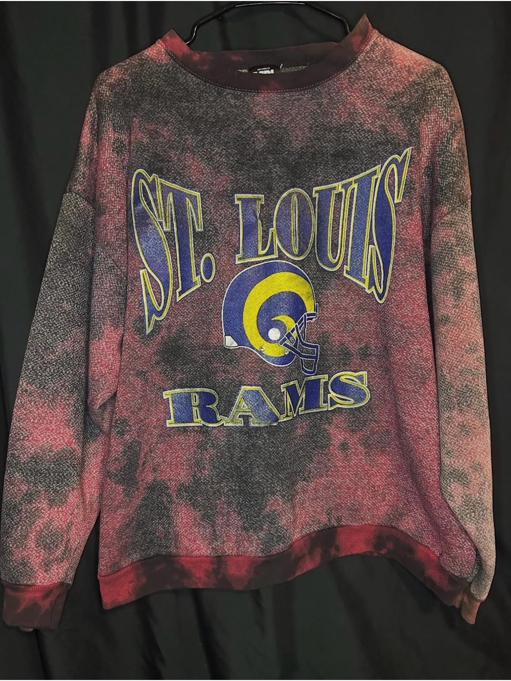 Source Unknown St. Louis Rams Tie-Dye Crewneck - Red, Black, Yellow, Blue